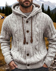 Helvano | Zopfstrick-Cardigan mit Kapuze für Herren
