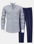 Helvano | Gestreiftes Herrenhemd mit Slim-Fit-Hose
