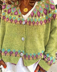 Helvano | Damen Strickjacke mit Norweger-Muster