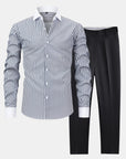 Helvano | Gestreiftes Herrenhemd mit Slim-Fit-Hose