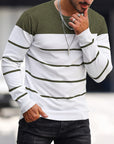 Helvano | Gestreifter Strickpullover mit Rundhals für Herren