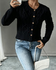 Helvano | Damen Zopfstrick-Cardigan mit Knopfleiste