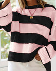 Helvano | Lockerer Colorblock-Strickpullover für Damen
