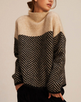 Helvano | Grafik-Pullover mit Kontrast für Damen