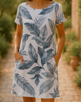 Helvano | Bedrucktes Damenkleid mit Rundhalsausschnitt