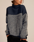 Helvano | Grafik-Pullover mit Kontrast für Damen
