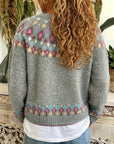Helvano | Damen Strickjacke mit Norweger-Muster