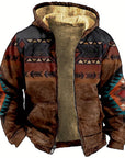 Helvano | Kapuzenjacke mit Ethno-Muster für Herren