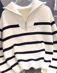 Helvano | Gestreifter Troyer-Pullover für Damen