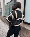 Helvano | Bikerjacke mit Teddyfell für Damen in Schwarz