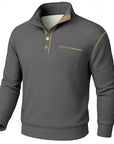 Helvano | Strukturierter Herren-Pullover mit Knopfleiste