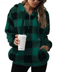 Helvano | Karierter Hoodie mit Half-Zip
