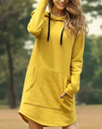 Helvano | Langes Kapuzen-Sweatkleid für Damen