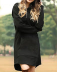 Helvano | Langes Kapuzen-Sweatkleid für Damen