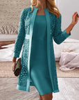 Helvano | Zweiteiliges Kleid-Set mit Spitzen-Cardigan für Damen