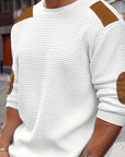 Helvano | Strukturierter Herren-Pullover mit Ellbogen-Patches