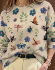 Helvano | Strickpullover mit Blumenprint für Damen