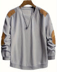 Helvano | Strukturierter Herren-Pullover mit Ellbogen-Patches