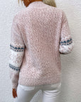 Helvano | Damen Strickpullover mit Stehkragen und Schneeflocken