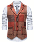 Helvano | Patchwork-Weste mit Fischgratmuster für Herren