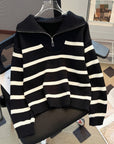 Helvano | Gestreifter Troyer-Pullover für Damen