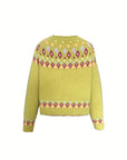 Helvano | Damen Strickjacke mit Norweger-Muster