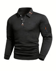 Helvano | Strukturiertes Langarm-Poloshirt für Herren