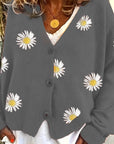 Helvano | Damen Strickjacke mit Blumenstickerei