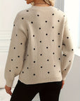 Helvano | Damen Strickpullover mit Punkten und Rundhals