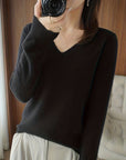 Helvano | Damen Strickpullover mit V-Ausschnitt