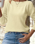 Helvano | Damen Strickpullover mit Ajour-Ärmeln