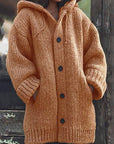 Helvano | Lange Oversized Strickjacke mit Kapuze für Damen