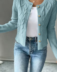 Helvano | Damen Zopfstrick-Cardigan mit Knopfleiste