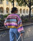 Helvano | Gestreifte offene Strickjacke für Damen