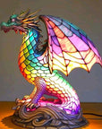 Helvano | Buntglas-Tischlampe im Tierdesign