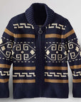 Helvano | Gemusterte Herren-Strickjacke mit Zip