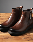 Helvano | Herren Lederstiefel mit Reissverschluss in Braun