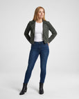 Helvano | Kurze taillierte Bikerjacke für Damen