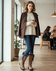 Helvano | Kniehohe Winterstiefel mit Plüschrand für Damen