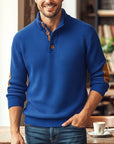 Helvano | Strickpullover mit Stehkragen und Knopfleiste für Herren