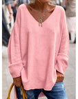 Helvano | Lockerer Strickpullover mit V-Ausschnitt für Damen