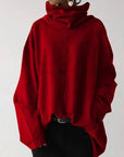 Helvano | Damen Rollkragen-Sweatshirt mit Taschen