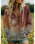Helvano | Zip-Hoodie mit Naturmotiv
