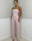 Helvano | Damen Hosenset mit High-Waist-Jeans und Glitzer