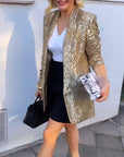 Helvano | Pailletten-Jacke in Gold für Damen