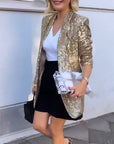 Helvano | Pailletten-Jacke in Gold für Damen