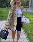 Helvano | Pailletten-Jacke in Gold für Damen
