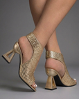 Helvano | Sandalen mit geometrischem Absatz für Damen