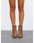 Helvano | Damen Stiefeletten mit Blockabsatz und Schnalle