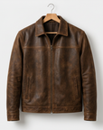 Helvano | Klassische Herren-Lederjacke mit Reissverschluss
